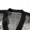 New Gradient Tie Dye Knit Cardigan Women Lazy Style Loose V Neck Sweater Fashion Casual Daily Knitted Outerwear Open Front Tops