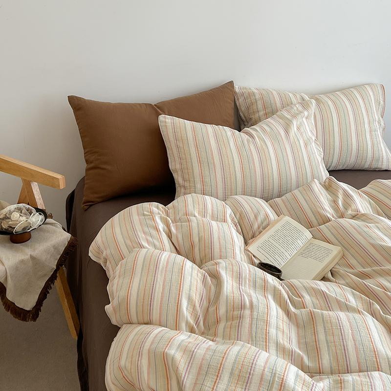 New Washed Super Soft Duvet Cover Set with Bed Sheet Skin-friendly Bedding Set Hygroscopic Breathable Quilt Cover and Pillowcase