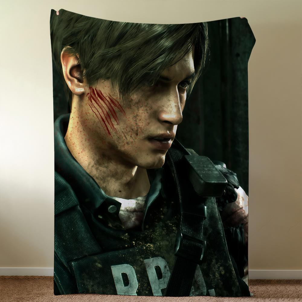 Leon Scott Kennedy R-ResidentS-ES Blanket Throw Super Cosy Plush Living Room Sofa Couch Childish Birthday Gifts