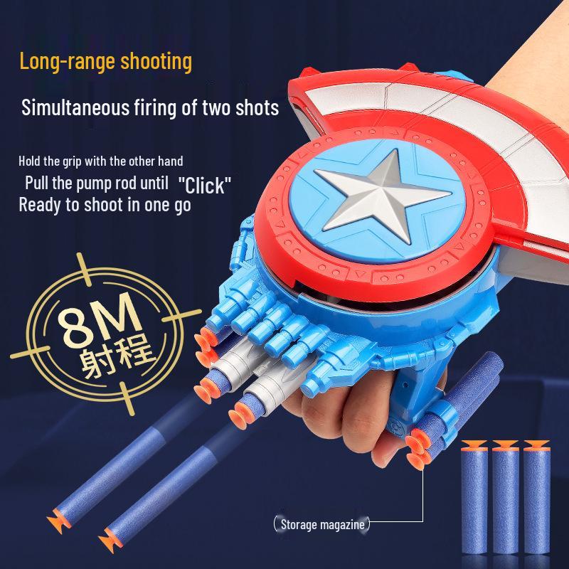 Children's Captain America Soft Bullet Launcher & Light-Up Mask Gift Set