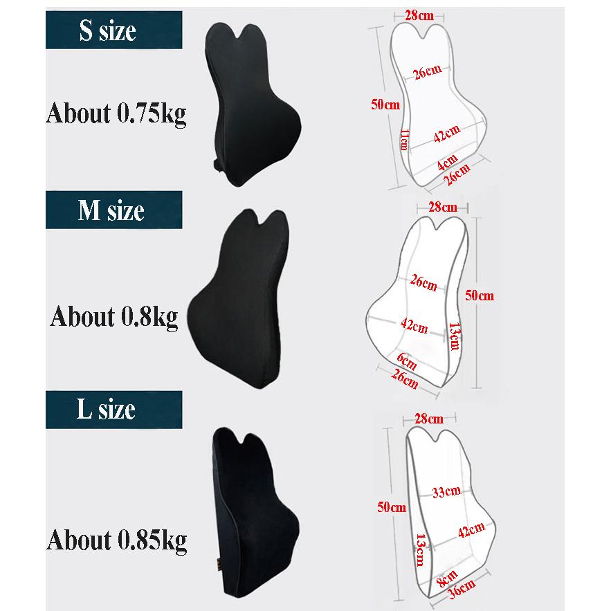 Car Memory Foam Seat Protector Cushion with Belt Auto Cotton Mesh Lumbar Support Pillow for Driving Soft Back Pain Office