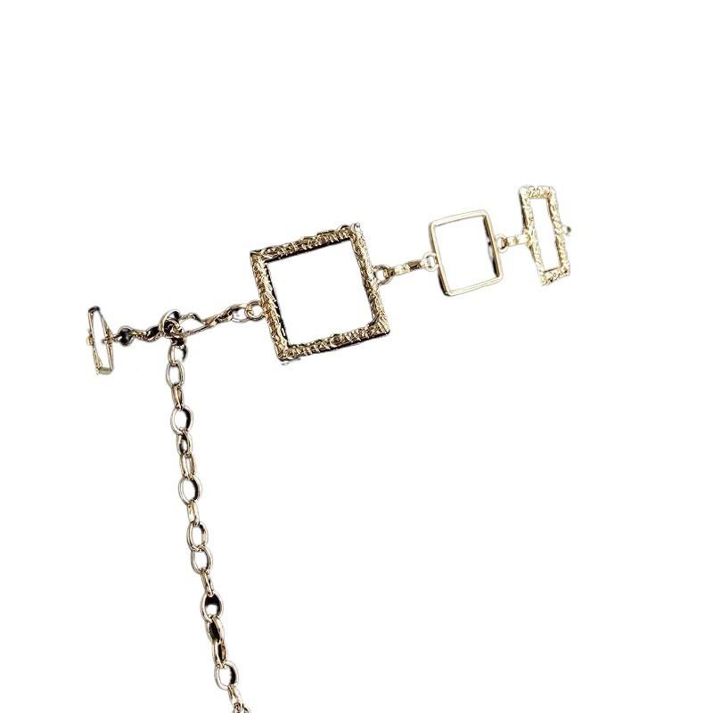 Gold Elegant Quadrilateral Waist Chain For Women Fashionable Accessory For Dresses
