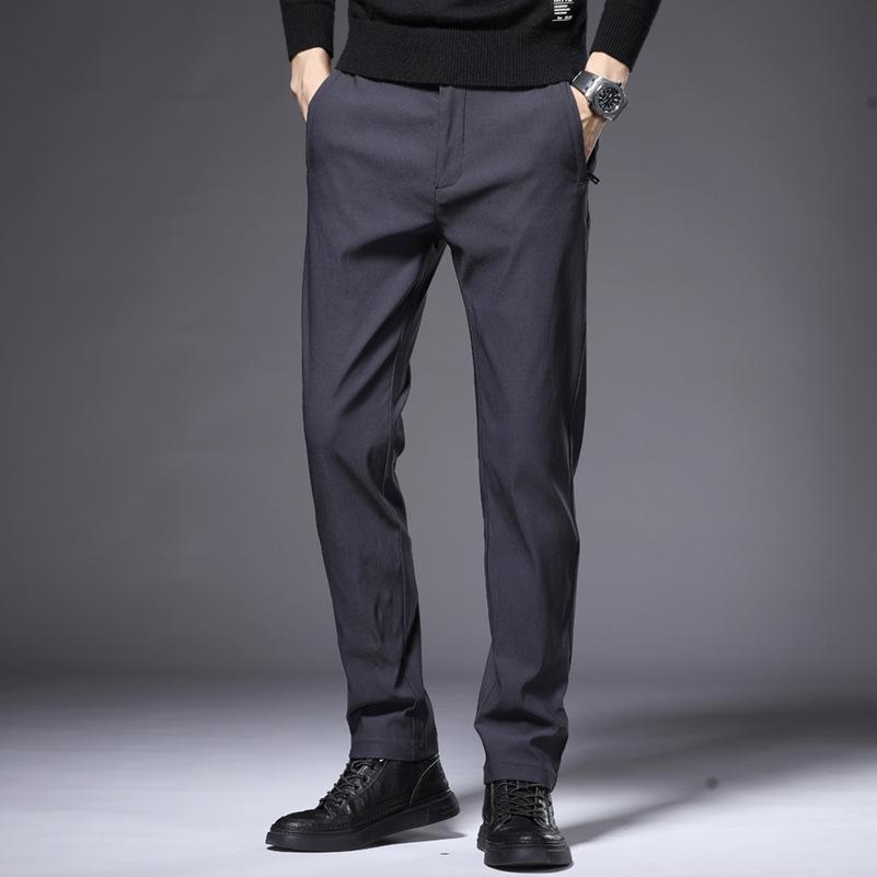 2024 Spring And Autumn New Casual Men'S Pants High Elasticity Anti Wrinkle Elastic Head Loose Straight Tube Light Business Casual Men'S Pants