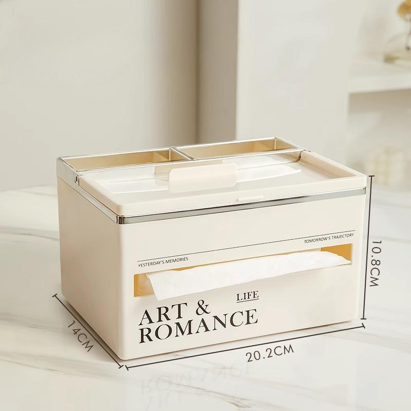 

Light Luxury Tissue Box Holder Organizer Home Living Room Coffee Table Multifunctional Bedroom Desk Remote Control Storage Rack білий