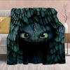 Black Dragon Stylish Flannel Blanket Dark Fantasy Dragon Soft Warm Cozy Throw Decor -QJY