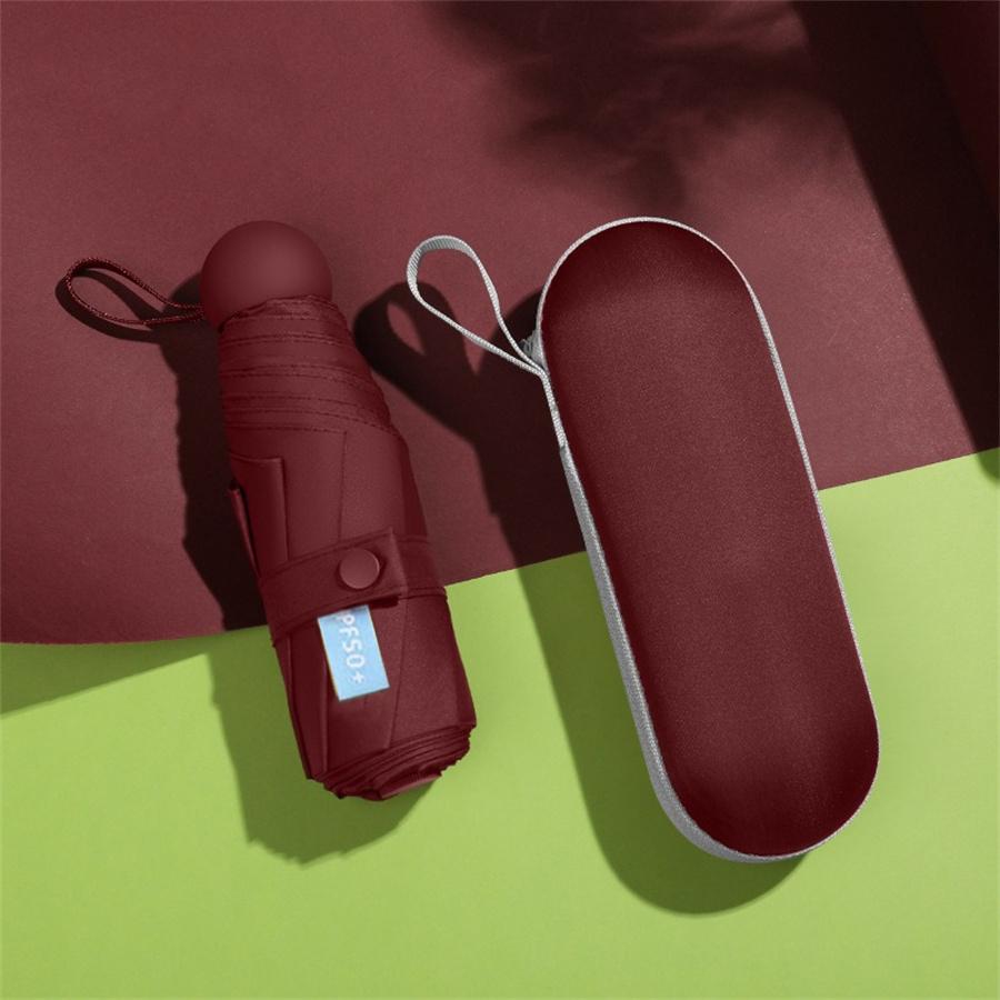 1pc Fashion Women Mini Folding Sun Umbrella UV Protection Portable Pocket Capsule Umbrellas with Box