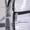 17" Anti-static PVC Mesh Transparent Black Backpack - Unisex Lightweight Large Capacity Dust-Free Bag