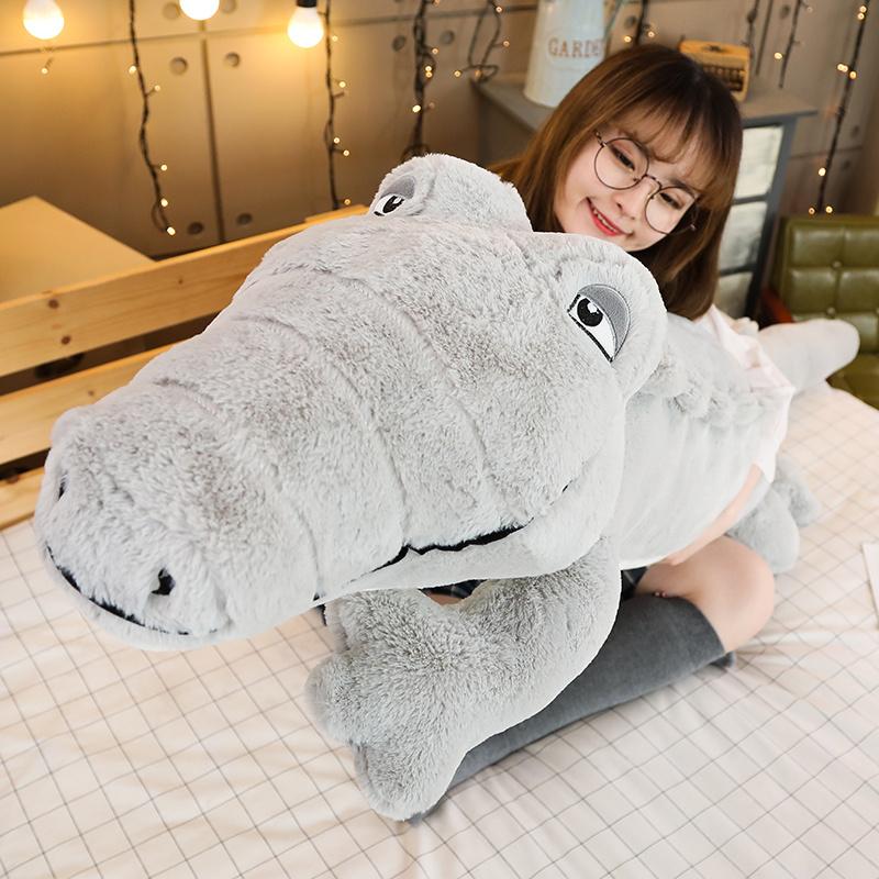 Grande Coccodrillo Sezione Sdraiata Cuscino Peluche Tappetino Coccodrillo Peluche Animale Morbido Ripieno Giocattolo Bambole Peluche Cartoon Regalo Bambini Ragazza