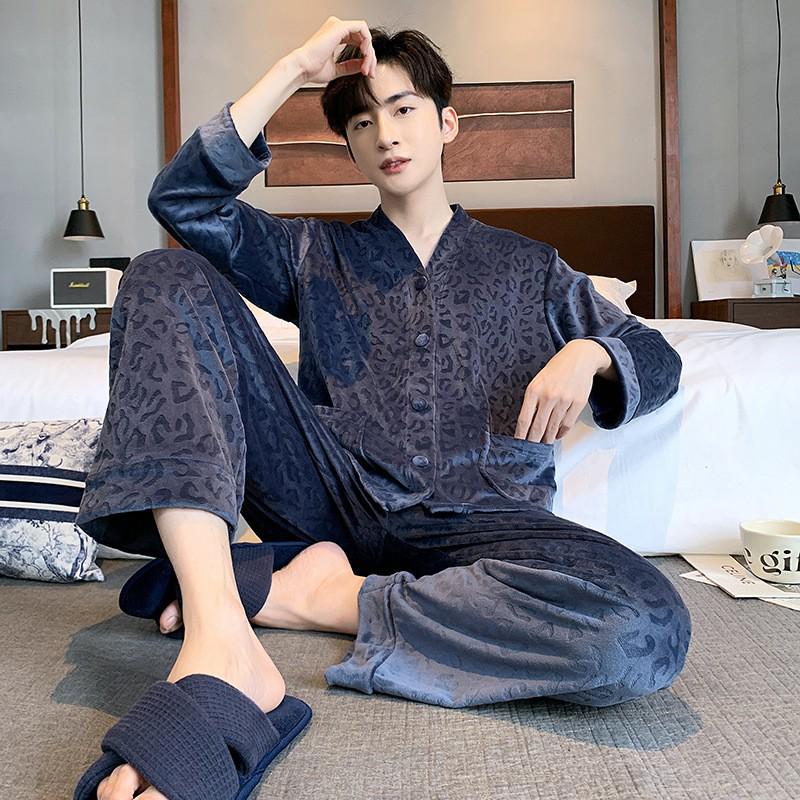 Men's Loose-Fit Long-Sleeved Home Wear Set