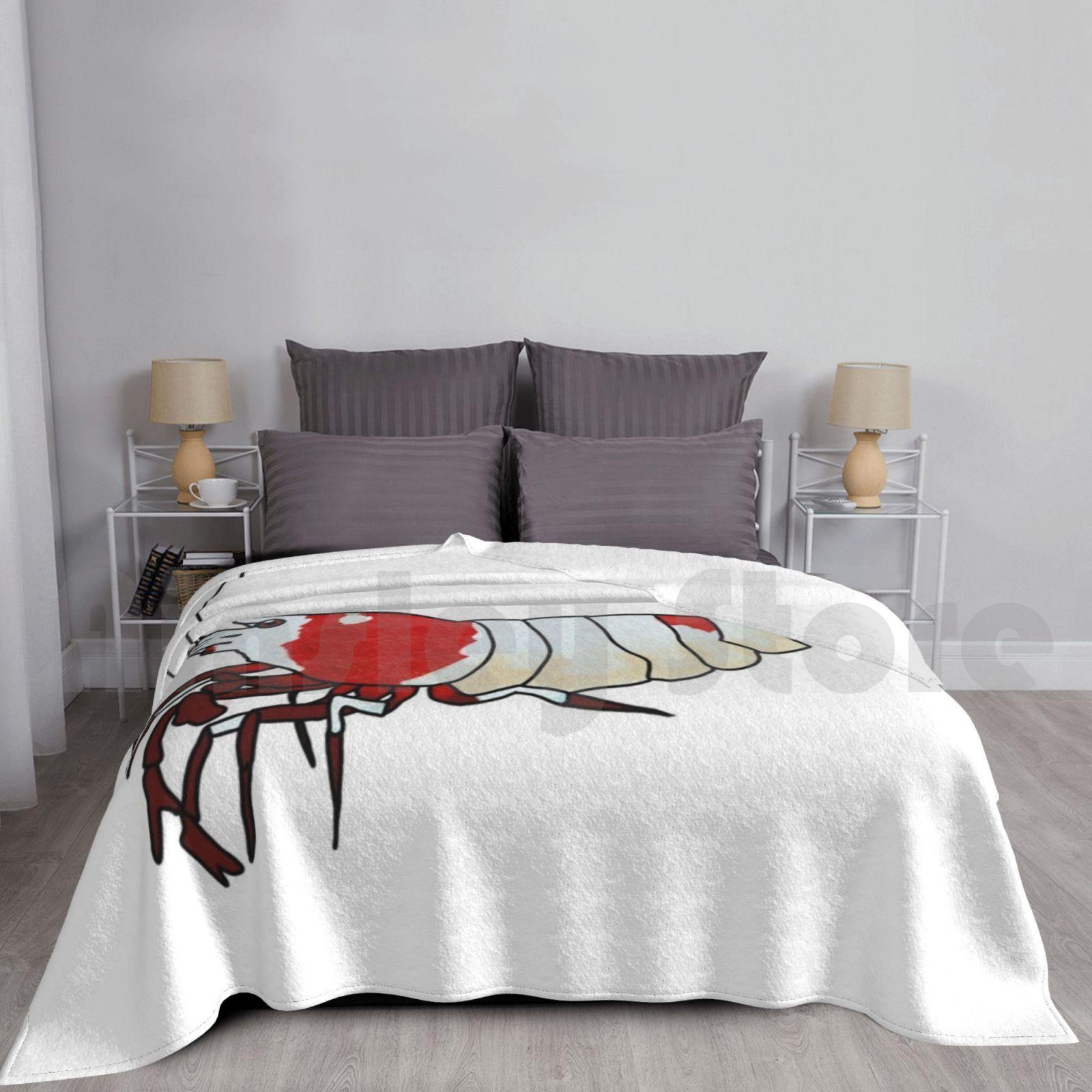 Red Crystal Shrimp Blanket Fashion Custom Red Crystal Shrimp Shrimp Crystal Nature Caridina Shrimp Neocaridina Size: 75*100cm, Weight: 230 GSM