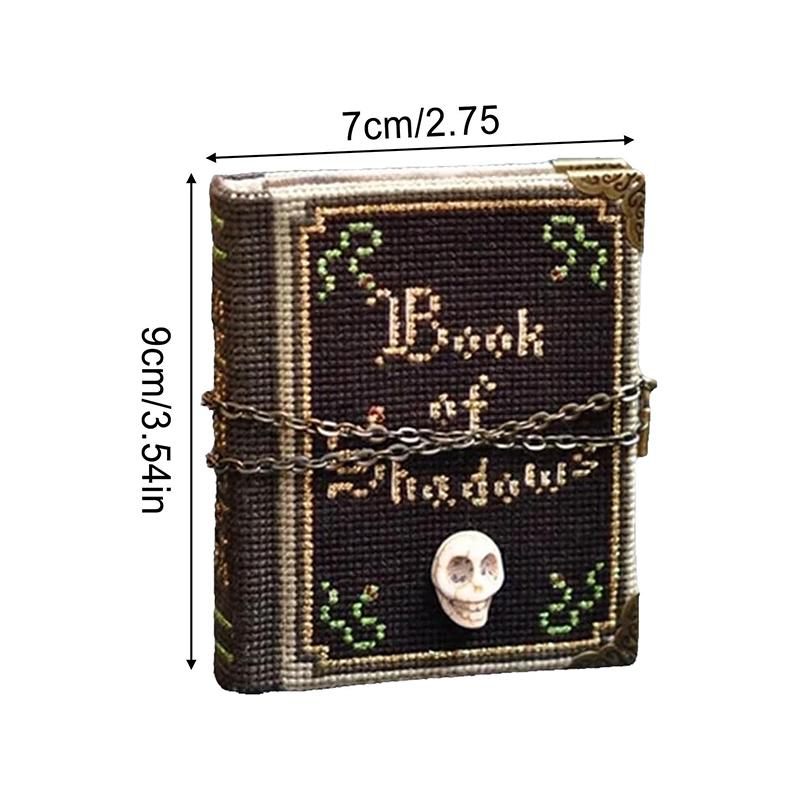 Book Of Shadows Halloween Stitch Along Kit Materiál Balení Gothic Crossing Stitched Book Halloweenská vyšívací sada pro dospělé