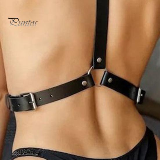 Bondage Strap Faux Leather BDSM Erotic Harness Adjustable Goth Body Garter Couple Sex Game Prop Enhance Relationship Honeymoon Bedroom Body Strap