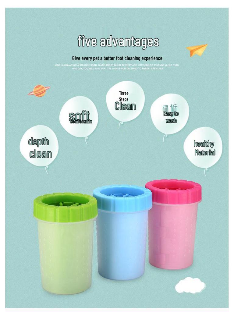 Portable Pet Paw Cleaning Set: Silicone Foldable Cup for Cats and Dogs