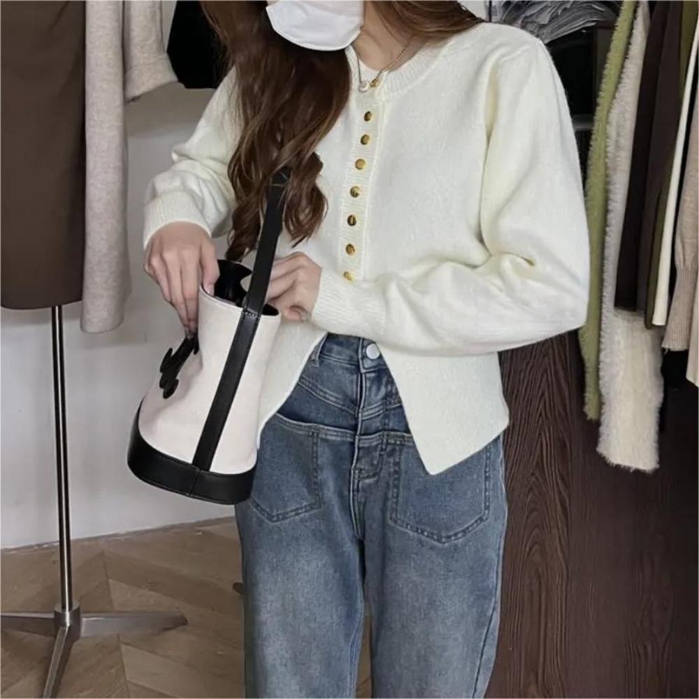 Jesień i zima nowy design sweter koszulka bazowa damska wewnętrzna moda zagraniczny styl talia unikalny szykowny dzianinowy mały top