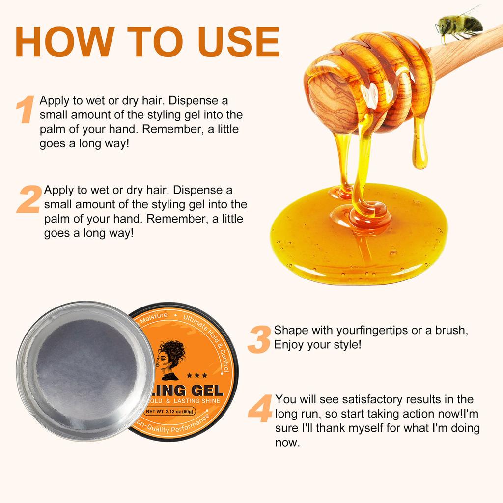 Hair Gel Moisturizing Styling Broken Hair Finishing Strong Styling Hair Gel Jelly Glue