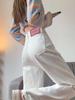 Women's White High Waist Wide Leg Jeans - Summer Thin, Plus Size, Versatile, Floor Length