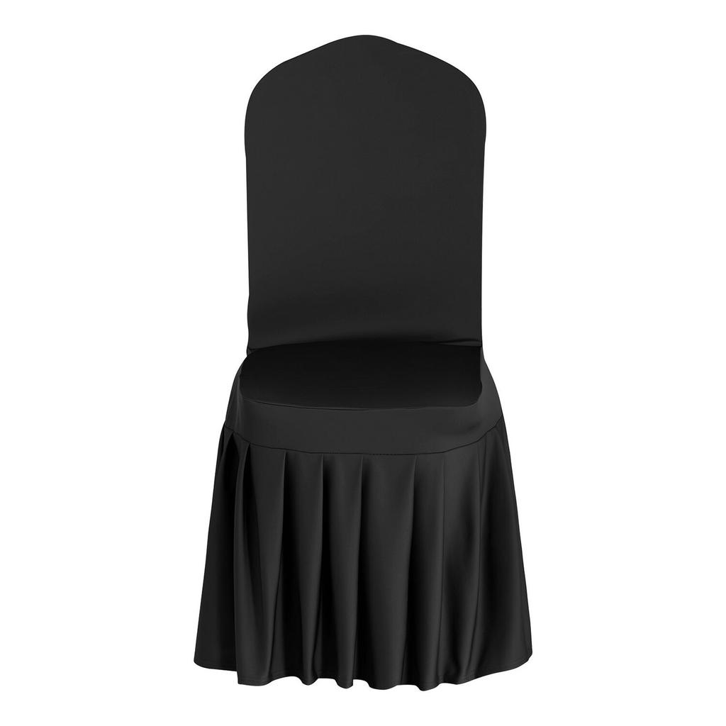 30 Pcs Black Chair Covers, Polyester Spandex Chair Cover, Stretch Slipcovers for Wedding Party Dining Banquet Flat-Front Chair Covers, Fits Chair