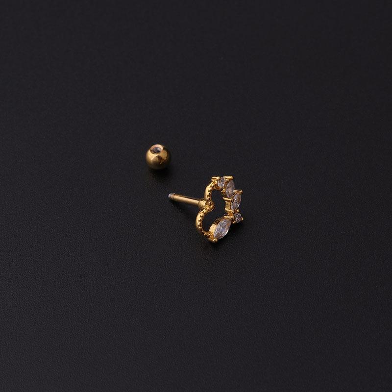Puncture fashion Stud minimalist Twist Ball Stud lady Stainless Steel Earring