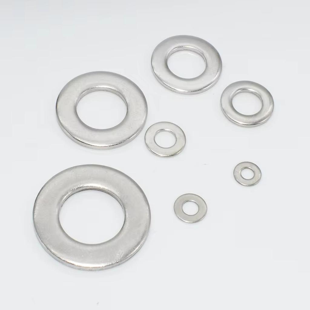 Washers for Screws, 304 Stainless Steel Flat Washers for Bolts Assortment, Washers Set, 8 Sizes for Industrial