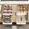 Kitchen Pull-Out Pot Rack Adjustable Cupboard Trays Dishes Partition Shelf With Slide Rails Organizer Tray Drawer Storage Racks