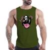 Sommer Herren Fitness Outdoor Sport Rundhalsweste Totenkopfmuster 2D Gedruckt Jugend Trend Atmungsaktives Ärmelloses Shirt