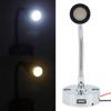RV Reading Light LED Chrome Indoor Bedside Lamp Boat Yacht USB 3 Adjustable Light Color Touch Lamp D