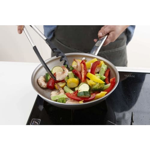 Suncraft Veggie Tongs, Mixing, Stir-frying, and Serving, Black, WW-209, Kitchen Tool for Working Women, Size: 31.2cm (L) x 4cm (W) x 3.5cm (H).