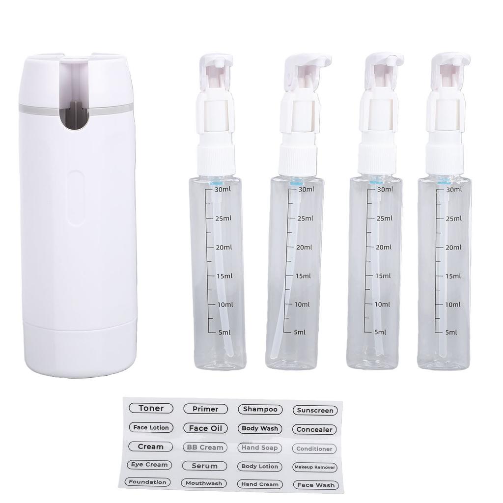 4 in 1 Travel Dispenser Refillable Portable Travel Cosmetic Pump Container for Shampoo Lotion Conditioner Cream