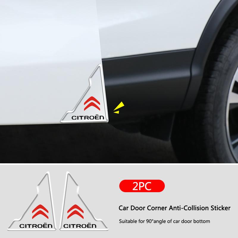 2Pcs transparent Car Door Corner Protection Decals Stickers For Citroen C1 C2 C4 C6 C3-XR Picasso Grand DS3 DS5 Auto Accessories