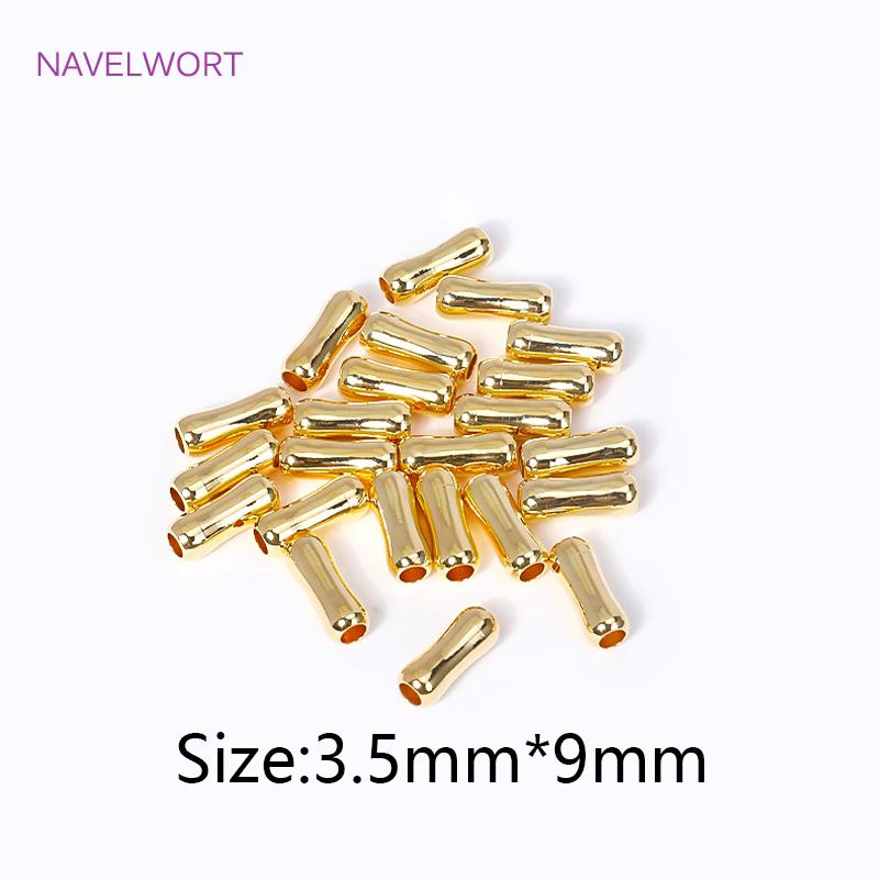 

18K Gold /Silver Plated Brass Spacer Beads Long 9mm Bone Shape Tube Beads For Jewelry Making Supplies DIY Bracelet Accessries 30 pieces