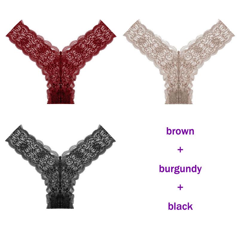 CINOON 3 Teile/los frauen höschen Transparent Low-Taille Unterhose Aushöhlen Tanga Weibliche Nahtlose G-String Sexy Unterwäsche Spitze Dessous panty