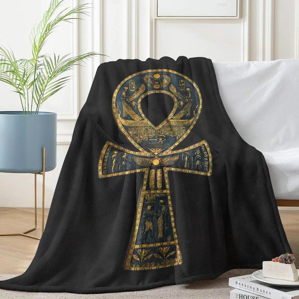 Ancient Egyptian mysterious symbols digital-printed polyester velvet flannel cover blanket Fleece soft cover blankets for beds