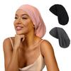 Large Women's Long-tail Nightcap Double-layer Satin Pullover Hat Elastic Elastic Adjustable Hat