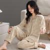 Pajamas Women Spring And Autumn Island Fleece Middle-Aged Mother Coral Fleece Thickened Autumn And Winter Loungewear Set
