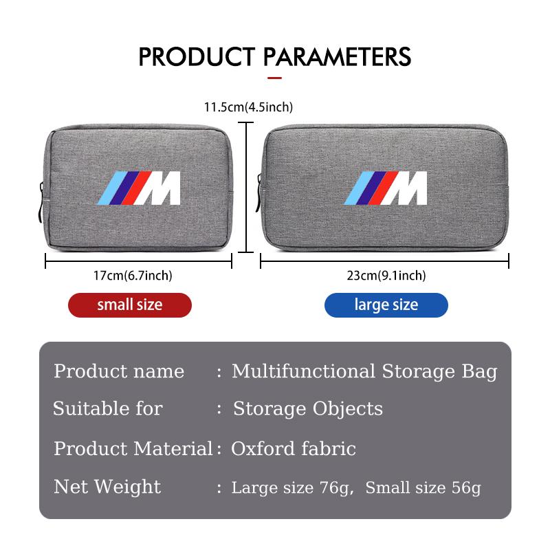 For BMW Car Digital Storage Bag USB Data Cable Organizer Accessories Performance X1 X3 X5 E39 E46 E90 F20 E60 F30 M3 M5 WT5