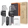 Noeteck Hex Wrench Includes Torx Key Wrenches Star Wrenches Long S2 Alloy Storage for Furniture Bicycle and More 18-Piece Set, (1.5-10mm), (T10-T50),