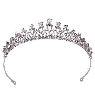 Accesorii de păr coreene coroană de zirconiu în formă de floare tiară cu diamante accesorii rochie de mireasă