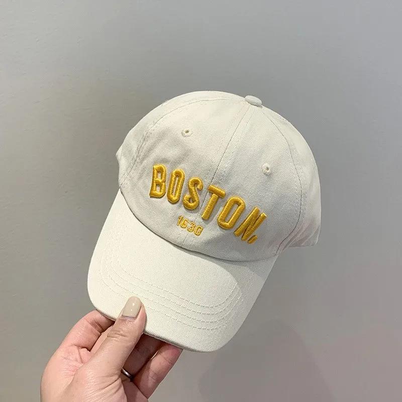 Letter Embroidery Kids Baseball Cap Solid Color Hip Hop Snapback Hat for Boy Girl Peaked Caps Summer Adjustable Children Sun Hat