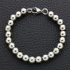 Surgical Steel Gold Bead Unisex Ball Bracelet (8mm) with Metal Chain