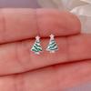 Christmas Delicate Stud Earrings For Women, New Year'S Christmas Tree Ornaments, Holiday Earrings