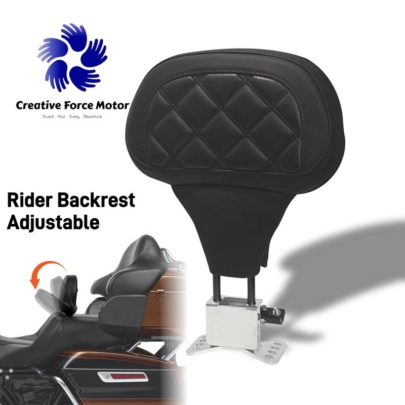 Motorcycles Front Driver Rider Seat Backrest Pad Adjustable For Harley Davidson Touring Road King Street Electra Glide 2009-2025
