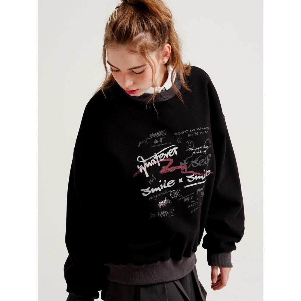 

Толстовка Wv Project Double Smile черная Mjmt7749 blackS