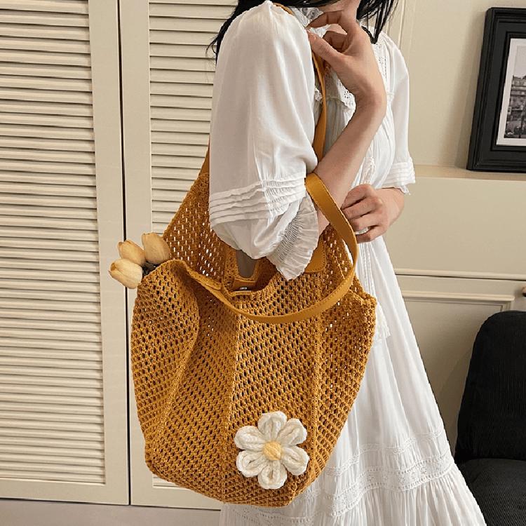 Hollow woven tote bag women's casual shoulder bag