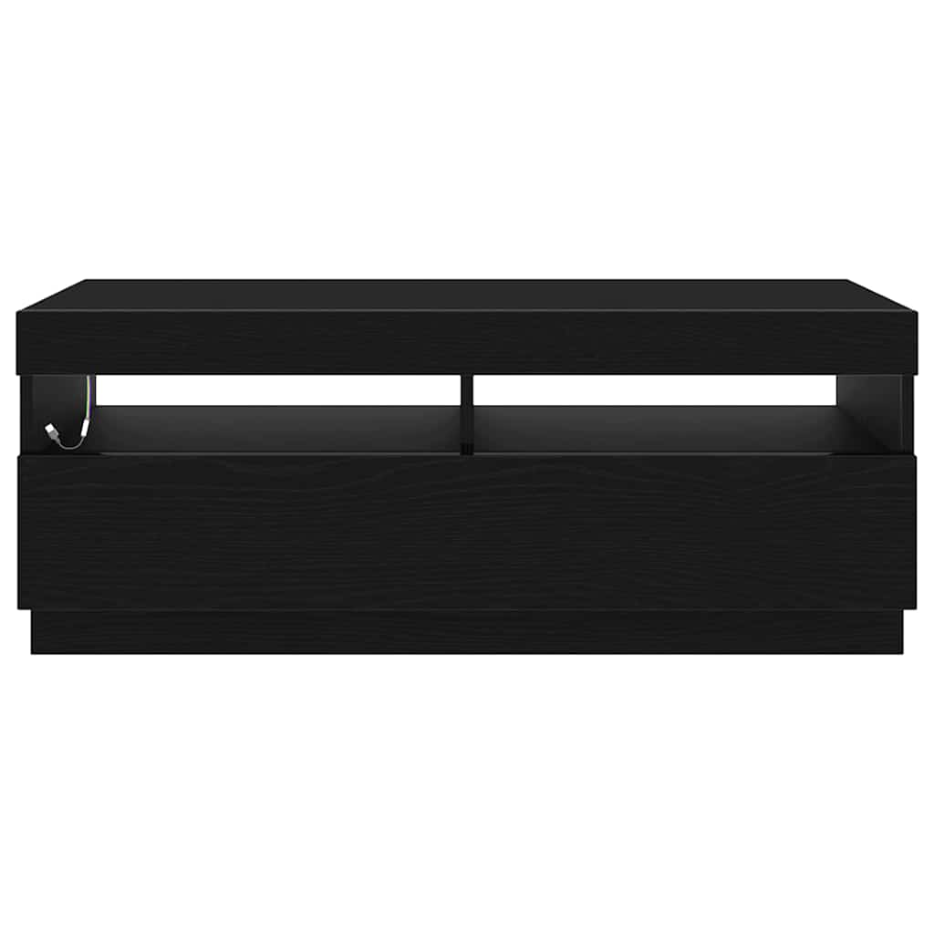 TV Cabinet in Black Oak Look 100 x 35 x 40 cm Particleboard