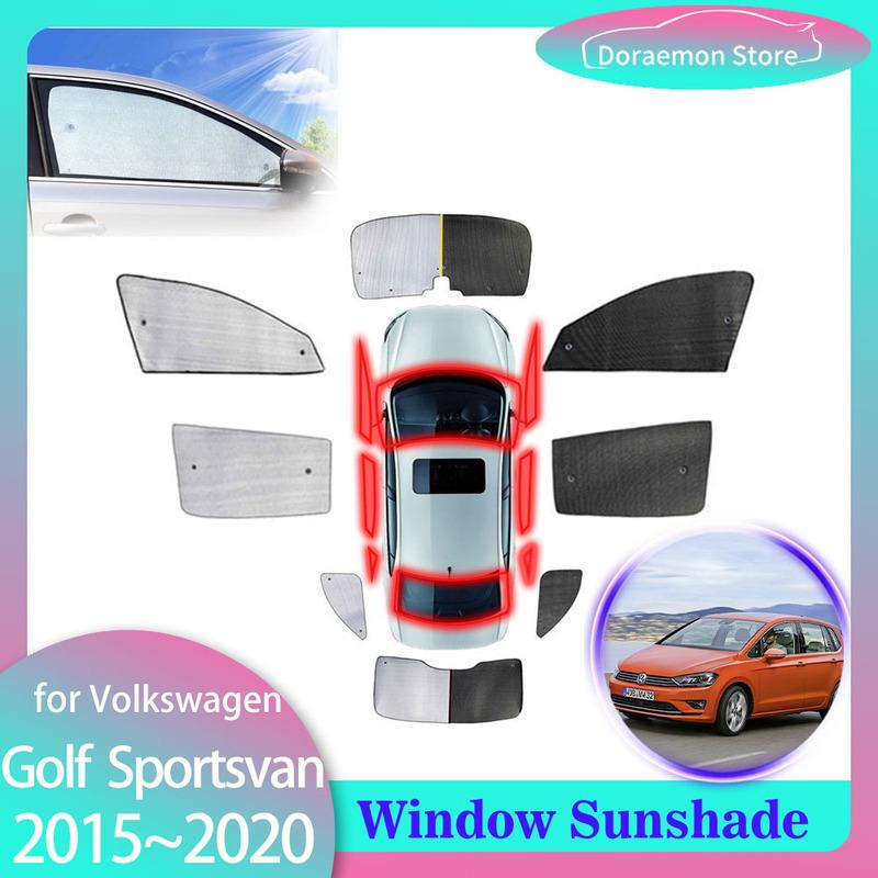 Full Coverage Sunshades for Volkswagen VW Golf Sportsvan SV 2015~ 2016 2017 2018 Car Rear Windshield Visor Cover Accessories