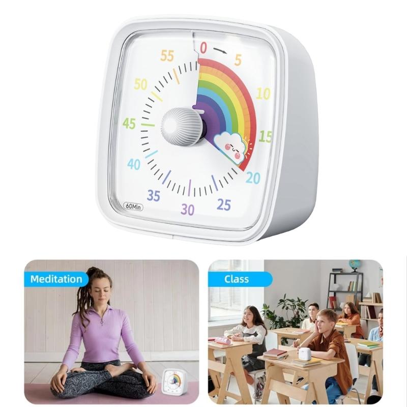 Easy Carry  Timers with Slowly  Disappear Dials & Quiet  Operation Quiet  Pomodoros Clock Plastic for Home & Classroom Use