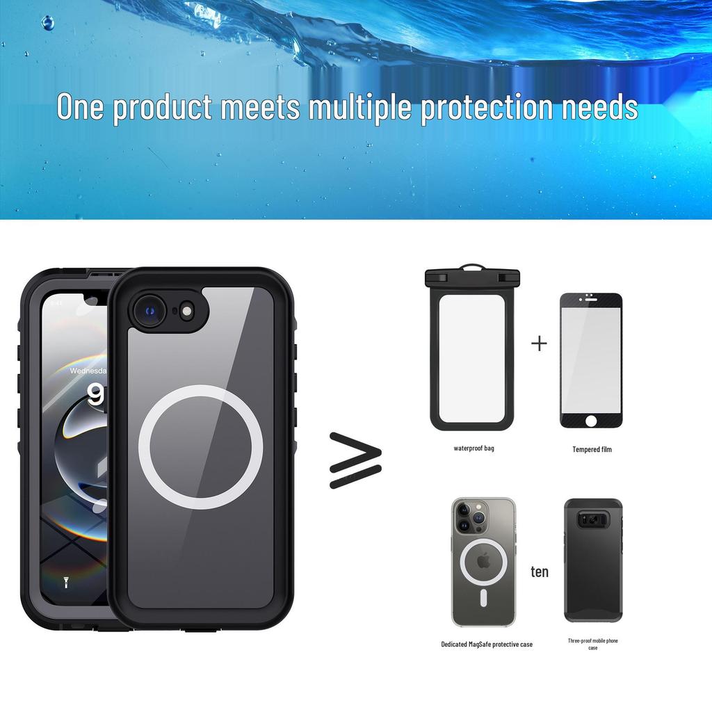 iPhone 16e Waterproof Drop-proof Full Coverage Protective Case for Outdoor Swimming
