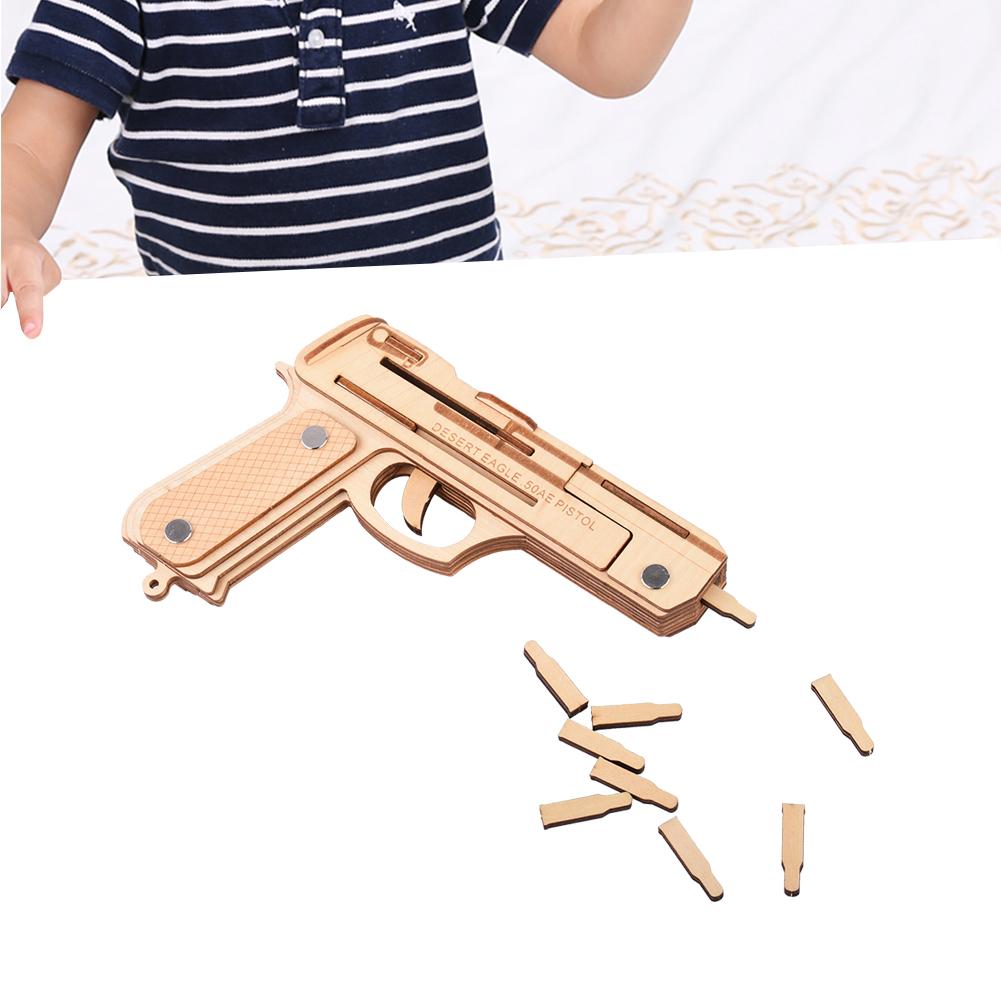 3D Holz Gummiband Pistole Puzzle Spielzeug DIY Handgemachtes Modell Kind Kind Holzbearbeitung Bausatz