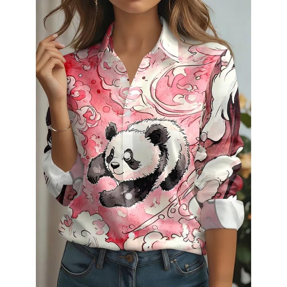 Large Size 3XL New Spring Autumn Women Shirts Fashion Cute 3D Animal