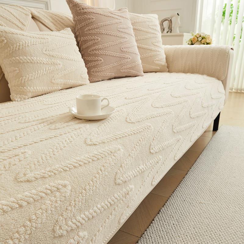Cotton Velvet Warm Sofa Cushion Modern Light Luxury Thickened Plush New  Winter Leather Sofa Cover Cover Cloth Towel